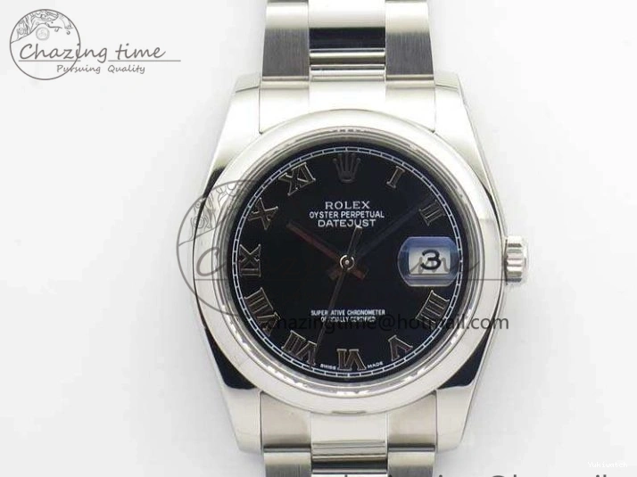 DateJust SS 36mm Best 904L SA3135 Bracelet 116200 Roman Dial SS On ARF Black Oyster 1:1 Edition 0322